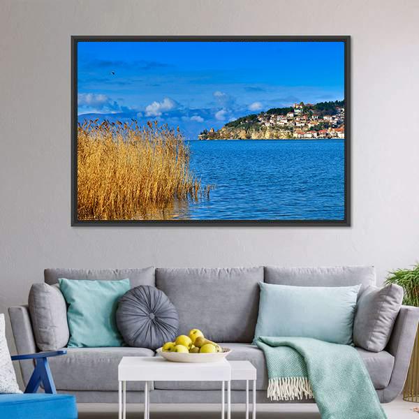 Lake Ohrid Canvas Wall Art-3 Horizontal-Gallery Wrap-25" x 16"-Tiaracle