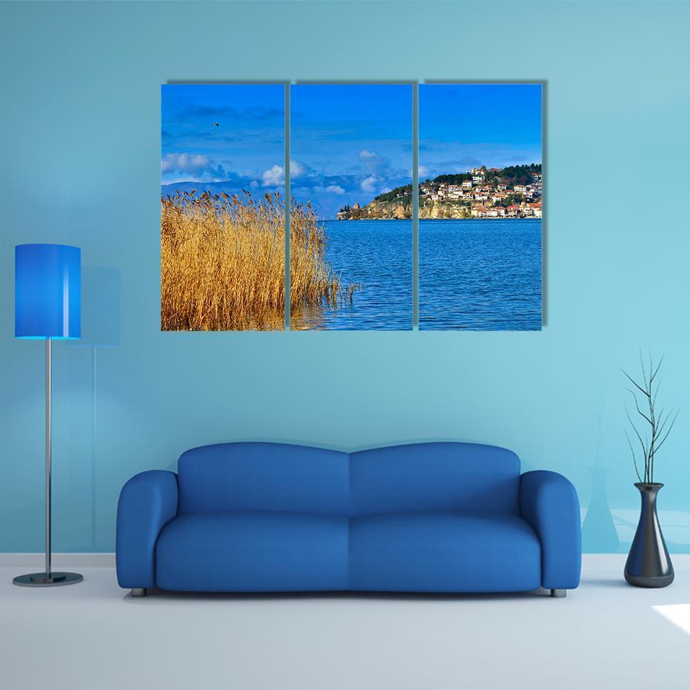 Lake Ohrid Canvas Wall Art-3 Horizontal-Gallery Wrap-37" x 24"-Tiaracle