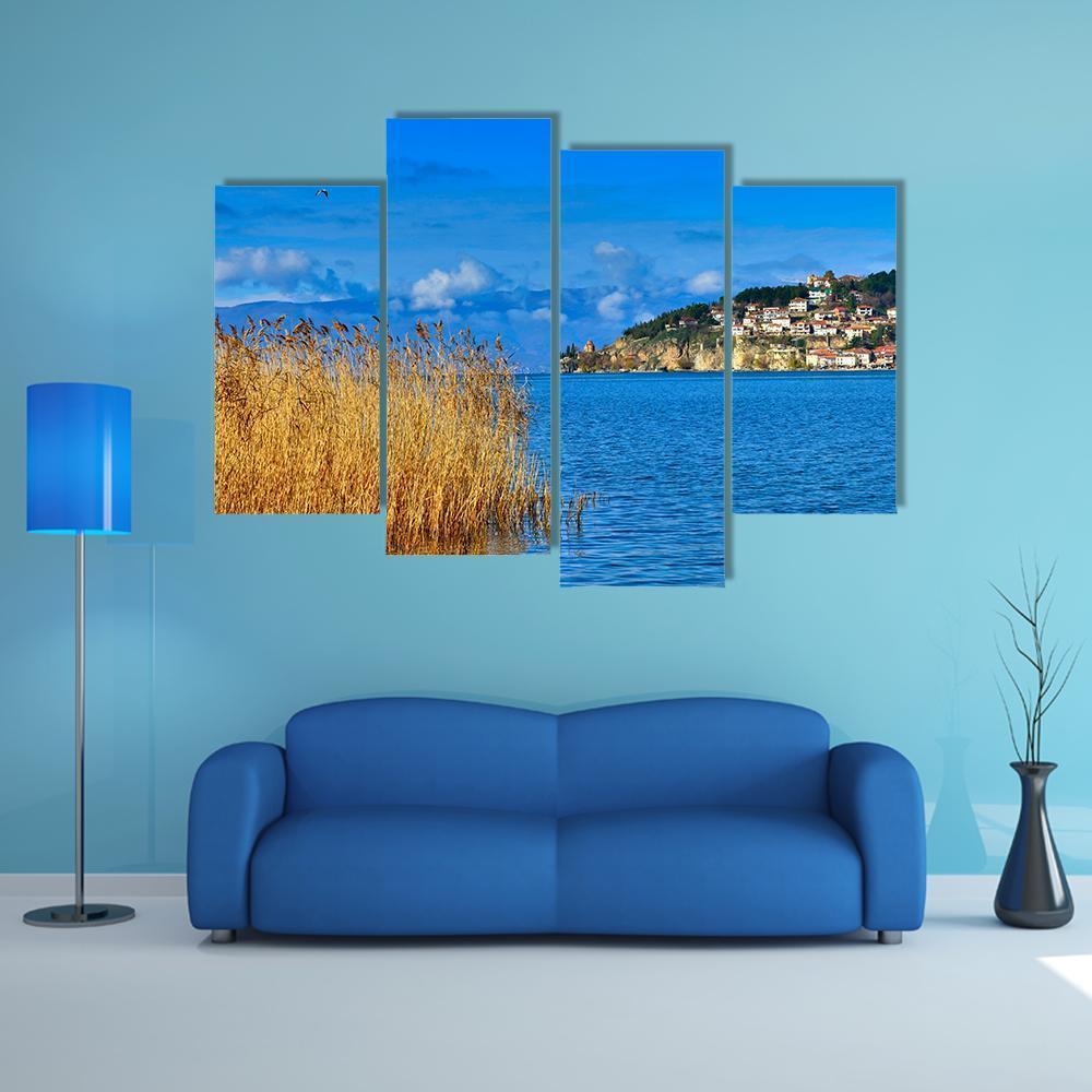 Lake Ohrid Canvas Wall Art-4 Pop-Gallery Wrap-50" x 32"-Tiaracle