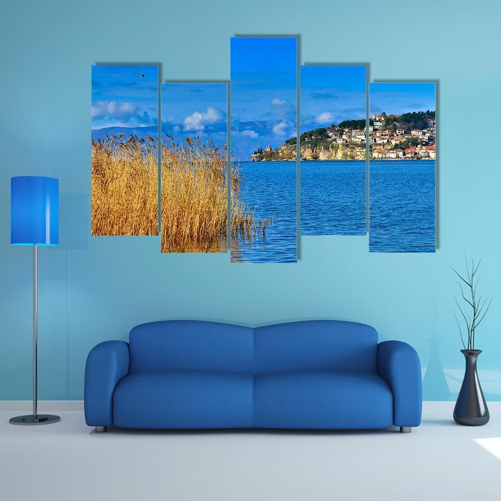 Lake Ohrid Canvas Wall Art-5 Pop-Gallery Wrap-47" x 32"-Tiaracle