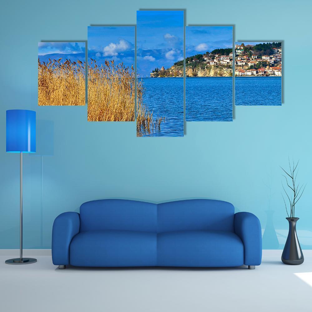 Lake Ohrid Canvas Wall Art-5 Star-Gallery Wrap-62" x 32"-Tiaracle