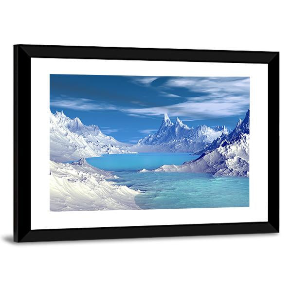 Lake On Alien Planet Canvas Wall Art-5 Horizontal-Gallery Wrap-22" x 12"-Tiaracle