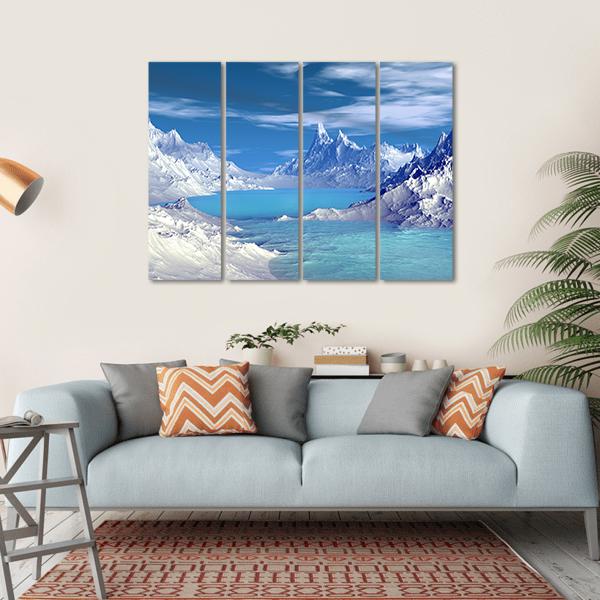 Lake On Alien Planet Canvas Wall Art-4 Horizontal-Gallery Wrap-34" x 24"-Tiaracle