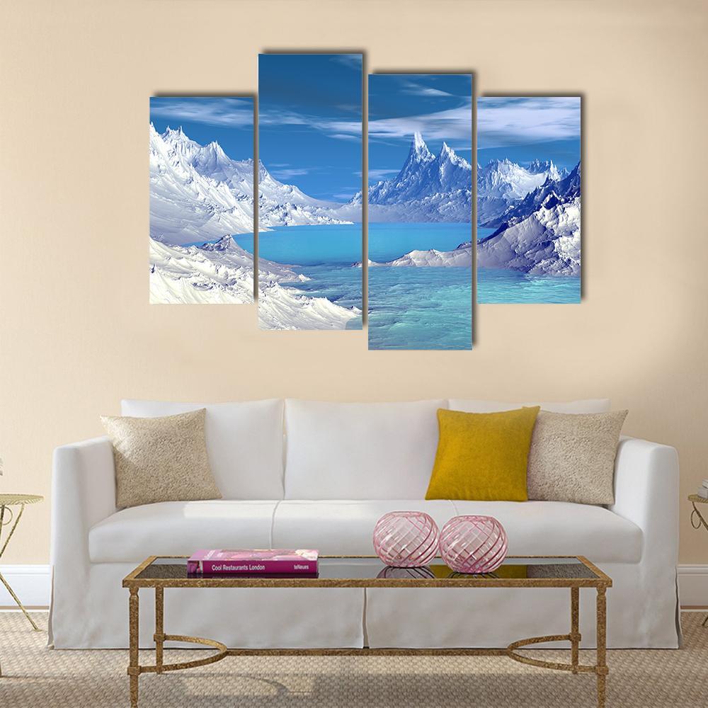 Lake On Alien Planet Canvas Wall Art-4 Pop-Gallery Wrap-50" x 32"-Tiaracle