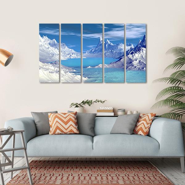 Lake On Alien Planet Canvas Wall Art-5 Horizontal-Gallery Wrap-22" x 12"-Tiaracle