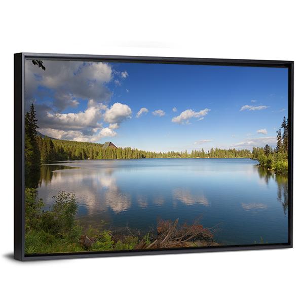 Lake On High Mountains Canvas Wall Art-3 Horizontal-Gallery Wrap-25" x 16"-Tiaracle