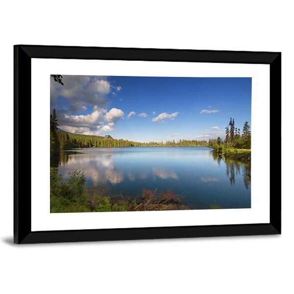 Lake On High Mountains Canvas Wall Art-3 Horizontal-Gallery Wrap-25" x 16"-Tiaracle