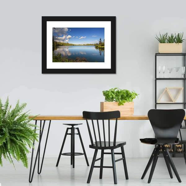 Lake On High Mountains Canvas Wall Art-3 Horizontal-Gallery Wrap-25" x 16"-Tiaracle