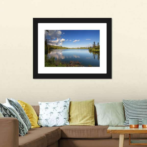 Lake On High Mountains Canvas Wall Art-3 Horizontal-Gallery Wrap-25" x 16"-Tiaracle