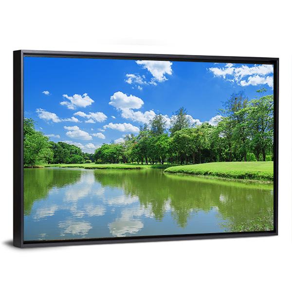 Lake Park Garden Canvas Wall Art-3 Horizontal-Gallery Wrap-25" x 16"-Tiaracle