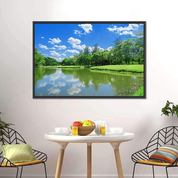 Lake Park Garden Canvas Wall Art-3 Horizontal-Gallery Wrap-25" x 16"-Tiaracle
