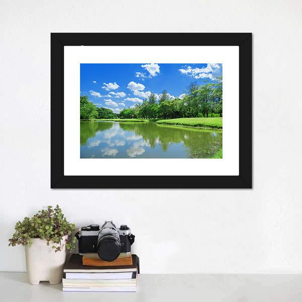 Lake Park Garden Canvas Wall Art-1 Piece-Framed Print-20" x 16"-Tiaracle