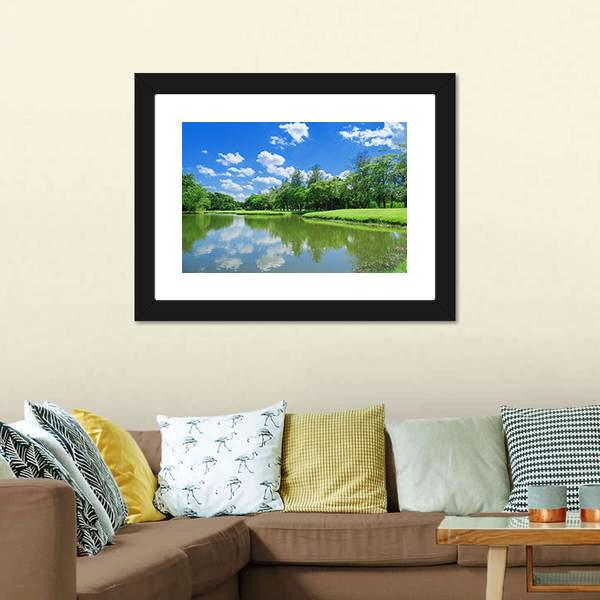 Lake Park Garden Canvas Wall Art-3 Horizontal-Gallery Wrap-25" x 16"-Tiaracle