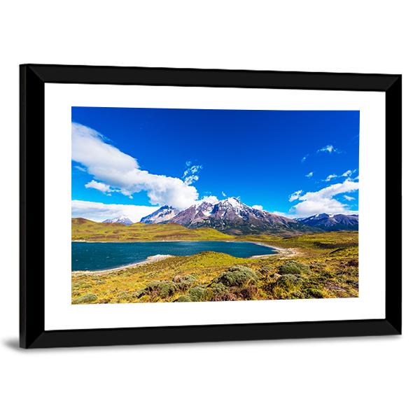 Lake Pehoe Chile Panoramic Canvas Wall Art-1 Piece-36" x 12"-Tiaracle