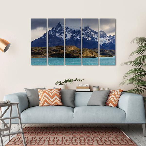 Lake Pehoe In Southern Chile Canvas Wall Art-5 Horizontal-Gallery Wrap-22" x 12"-Tiaracle