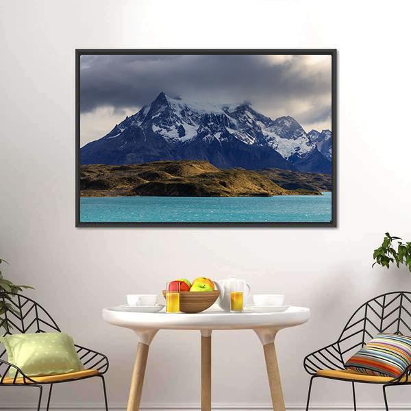 Lake Pehoe In Southern Chile Canvas Wall Art-3 Horizontal-Gallery Wrap-25" x 16"-Tiaracle