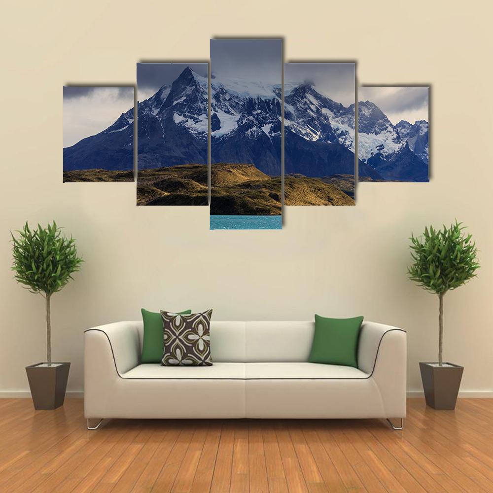 Lake Pehoe In Southern Chile Canvas Wall Art-5 Star-Gallery Wrap-62" x 32"-Tiaracle