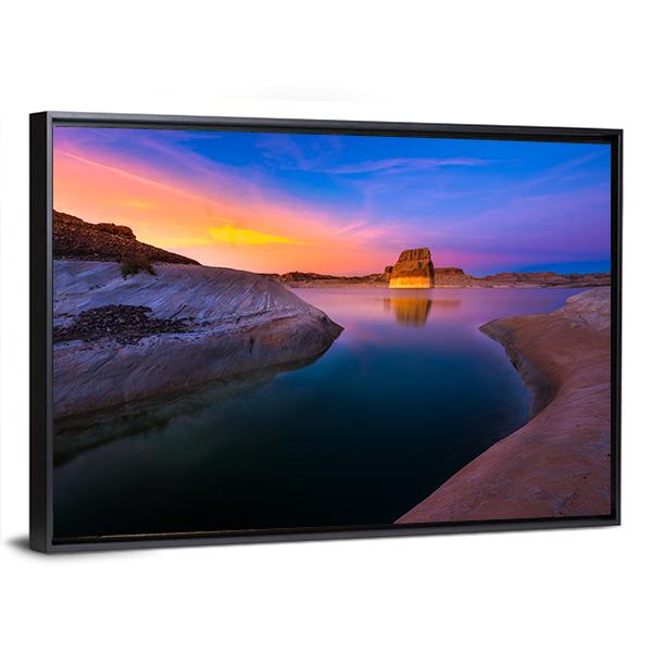 Lake Powell At Sunset Canvas Wall Art-3 Horizontal-Gallery Wrap-25" x 16"-Tiaracle