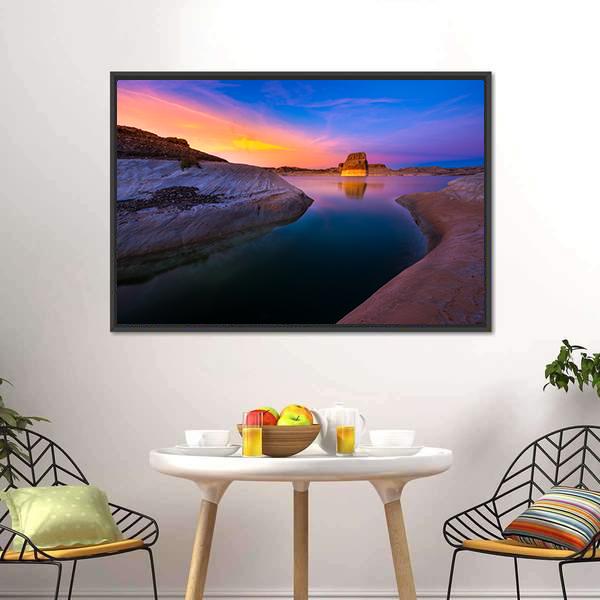 Lake Powell At Sunset Canvas Wall Art-3 Horizontal-Gallery Wrap-25" x 16"-Tiaracle