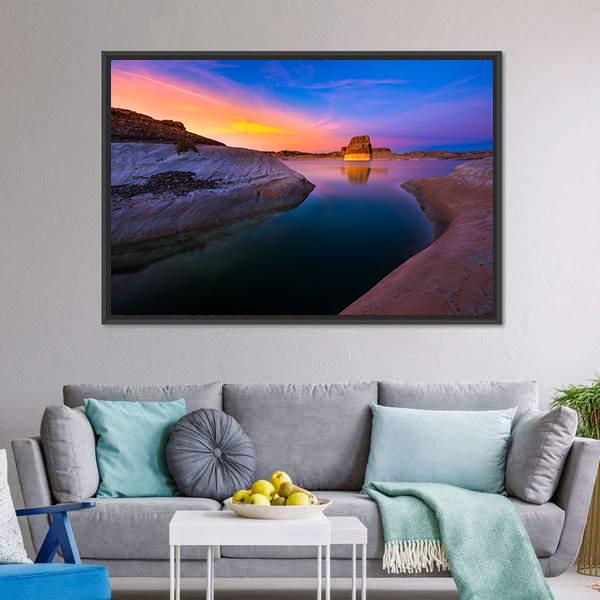 Lake Powell At Sunset Canvas Wall Art-3 Horizontal-Gallery Wrap-25" x 16"-Tiaracle