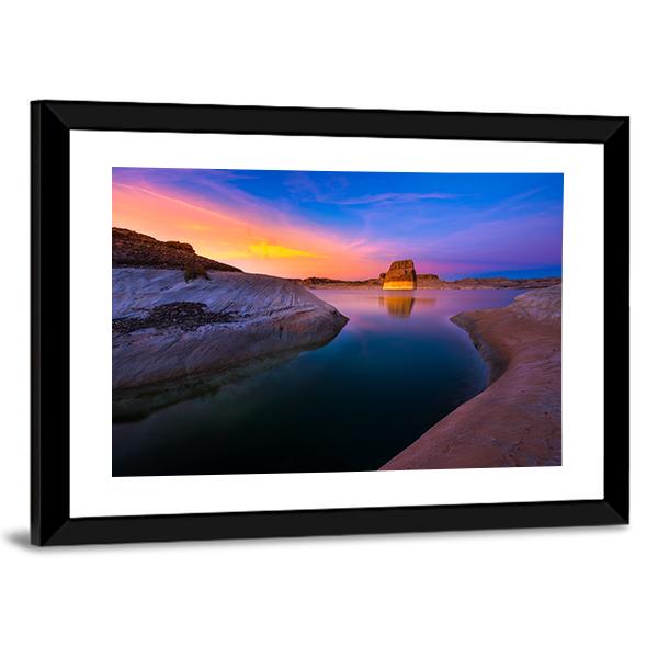 Lake Powell At Sunset Canvas Wall Art-3 Horizontal-Gallery Wrap-25" x 16"-Tiaracle