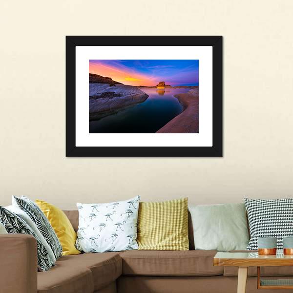 Lake Powell At Sunset Canvas Wall Art-3 Horizontal-Gallery Wrap-25" x 16"-Tiaracle