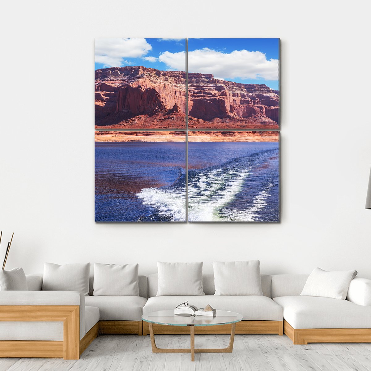 Lake Powell Canvas Wall Art-4 Square-Gallery Wrap-17" x 17"-Tiaracle