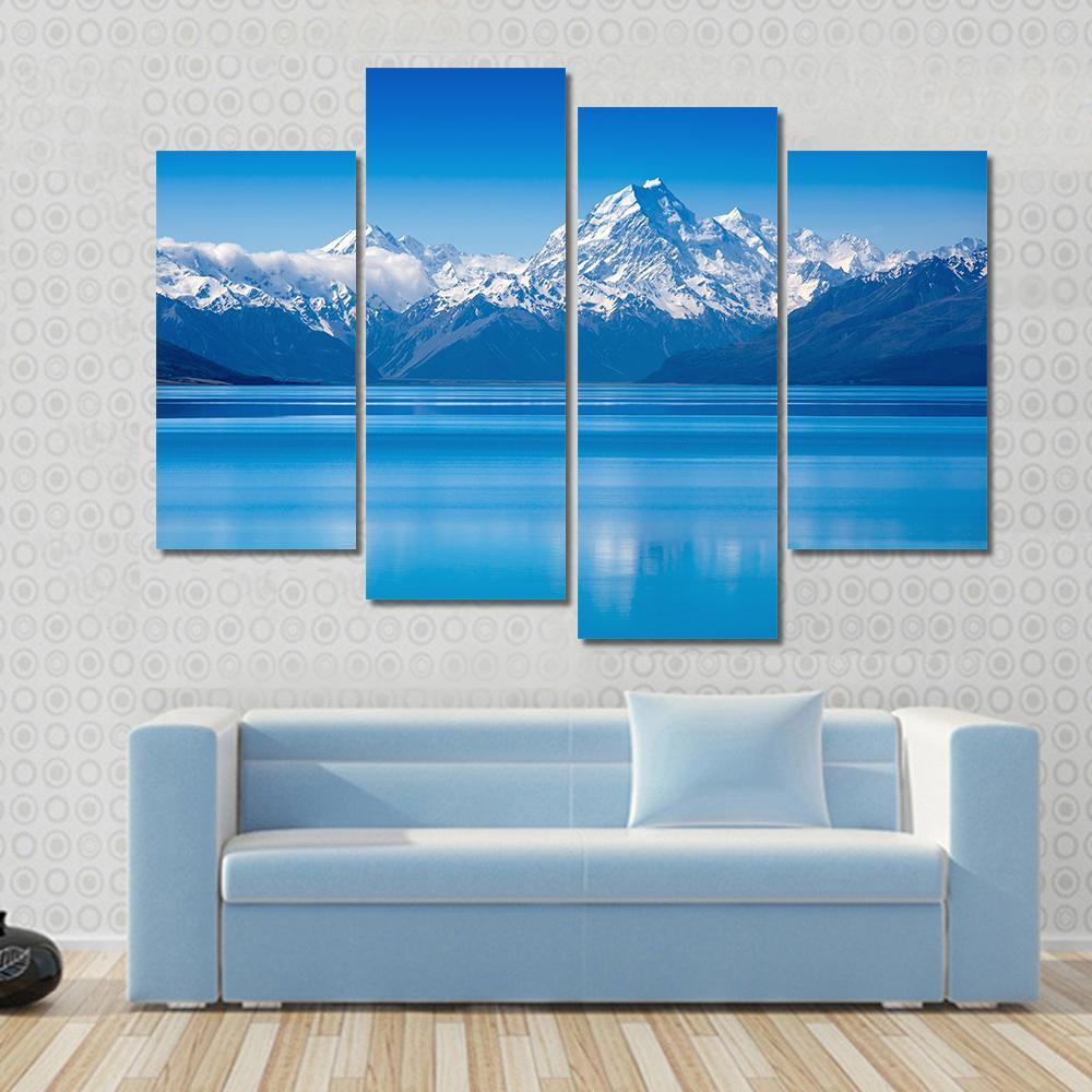 Lake Pukaki Canvas Wall Art-4 Pop-Gallery Wrap-50" x 32"-Tiaracle