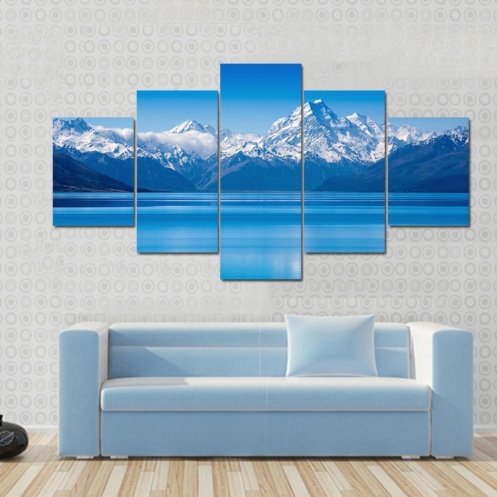 Lake Pukaki Canvas Wall Art-5 Star-Gallery Wrap-62" x 32"-Tiaracle