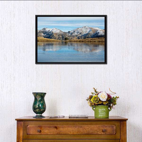 Lake Querol In Winter Canvas Wall Art-3 Horizontal-Gallery Wrap-25" x 16"-Tiaracle