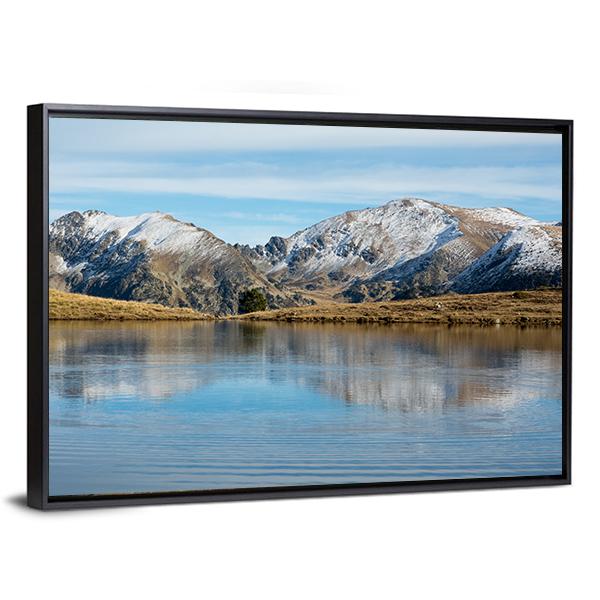 Lake Querol In Winter Canvas Wall Art-3 Horizontal-Gallery Wrap-25" x 16"-Tiaracle