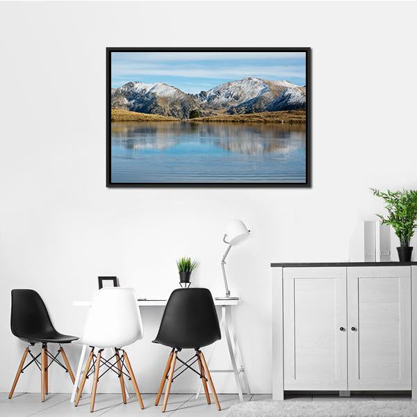 Lake Querol In Winter Canvas Wall Art-3 Horizontal-Gallery Wrap-25" x 16"-Tiaracle