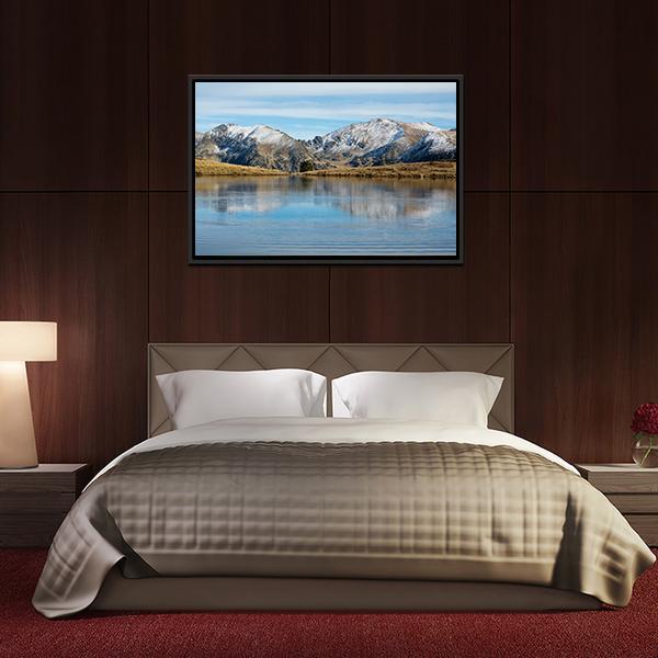 Lake Querol In Winter Canvas Wall Art-3 Horizontal-Gallery Wrap-25" x 16"-Tiaracle
