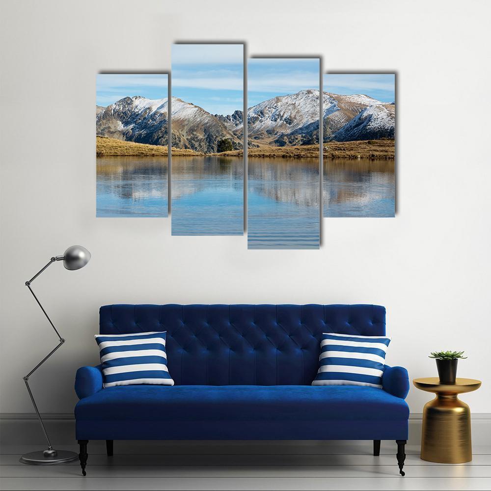 Lake Querol In Winter Canvas Wall Art-4 Pop-Gallery Wrap-50" x 32"-Tiaracle