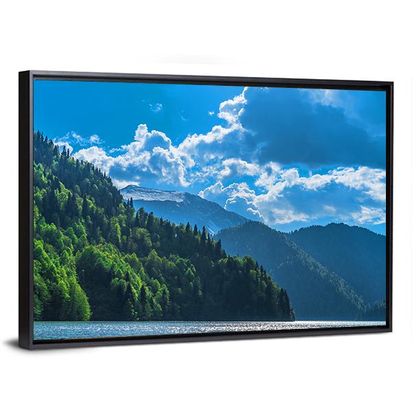 Lake Ritsa Canvas Wall Art-3 Horizontal-Gallery Wrap-25" x 16"-Tiaracle