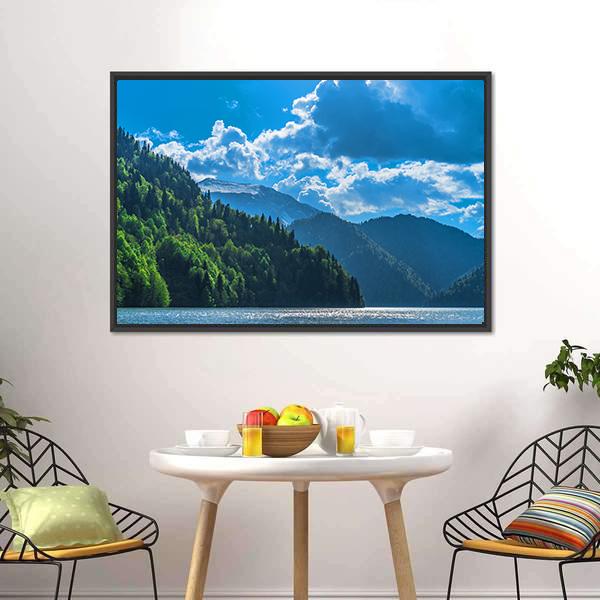 Lake Ritsa Canvas Wall Art-3 Horizontal-Gallery Wrap-25" x 16"-Tiaracle