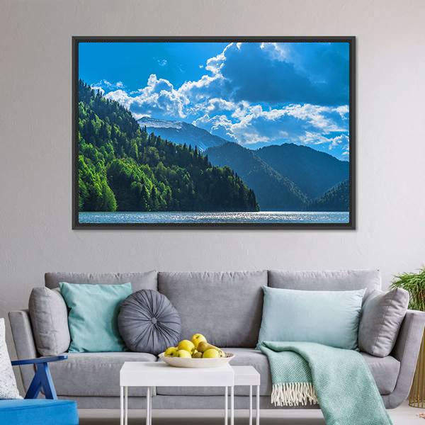 Lake Ritsa Canvas Wall Art-3 Horizontal-Gallery Wrap-25" x 16"-Tiaracle