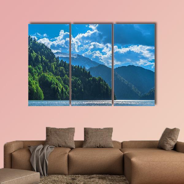 Lake Ritsa Canvas Wall Art-3 Horizontal-Gallery Wrap-37" x 24"-Tiaracle