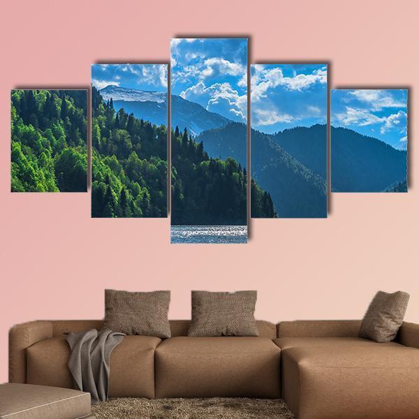 Lake Ritsa Canvas Wall Art-5 Star-Gallery Wrap-62" x 32"-Tiaracle