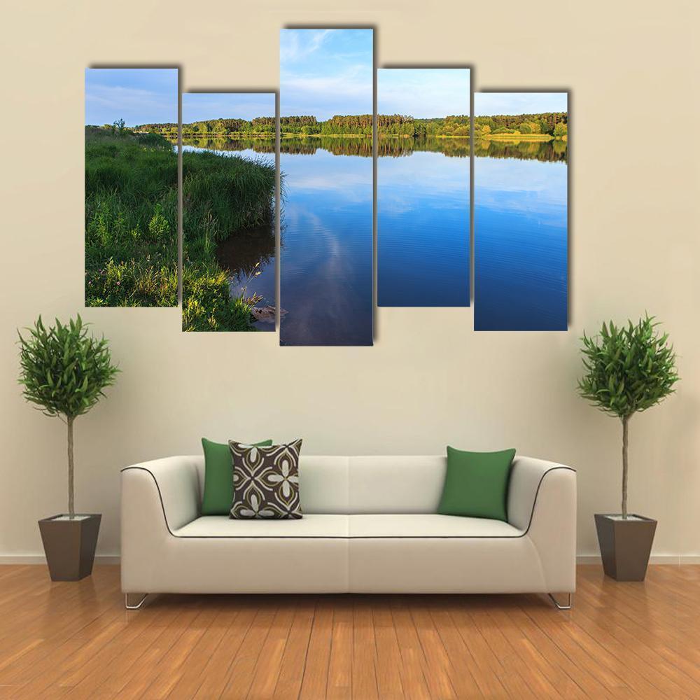 Lake Roth In Bavaria Canvas Wall Art-5 Pop-Gallery Wrap-47" x 32"-Tiaracle
