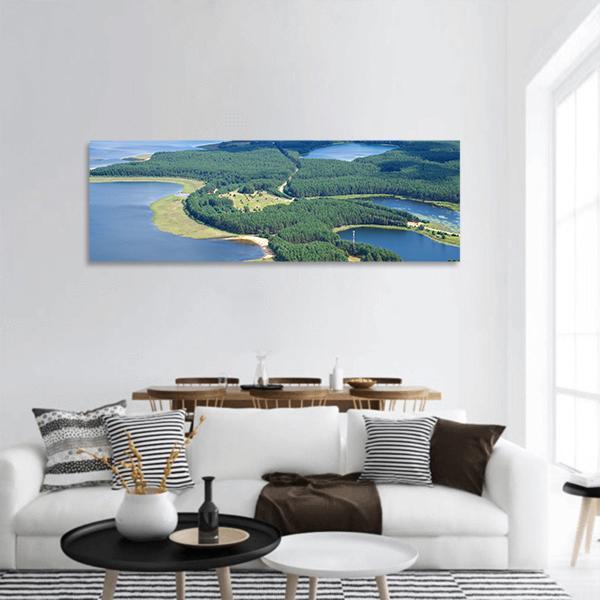 Lake Seliger &amp; Islands Panoramic Canvas Wall Art-1 Piece-36" x 12"-Tiaracle