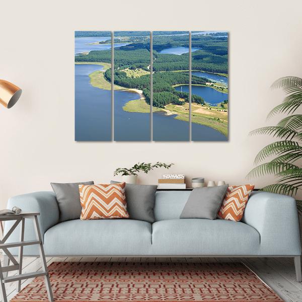 Lake Seliger &amp; Islands Canvas Wall Art-4 Horizontal-Gallery Wrap-34" x 24"-Tiaracle