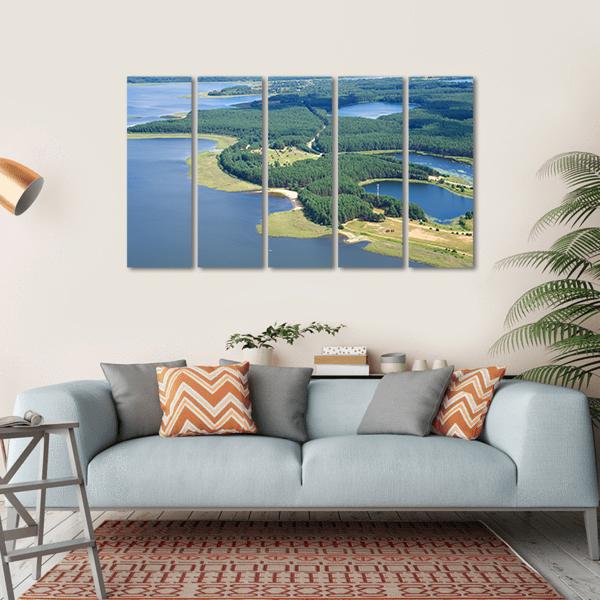 Lake Seliger & Islands Canvas Wall Art-5 Horizontal-Gallery Wrap-22" x 12"-Tiaracle