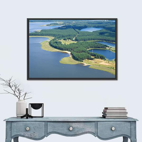 Lake Seliger &amp; Islands Canvas Wall Art-5 Horizontal-Gallery Wrap-22" x 12"-Tiaracle