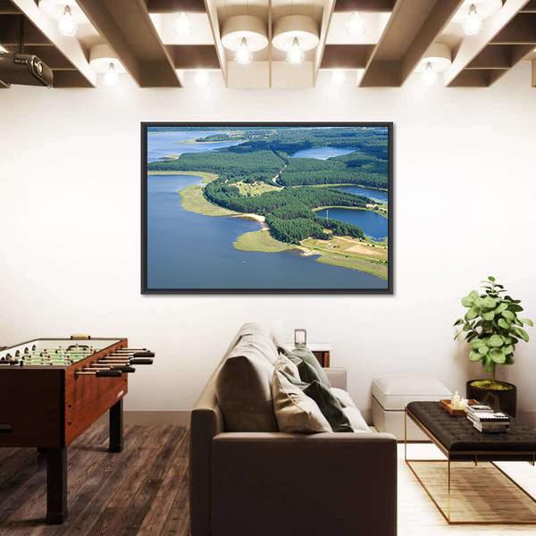 Lake Seliger &amp; Islands Canvas Wall Art-5 Horizontal-Gallery Wrap-22" x 12"-Tiaracle