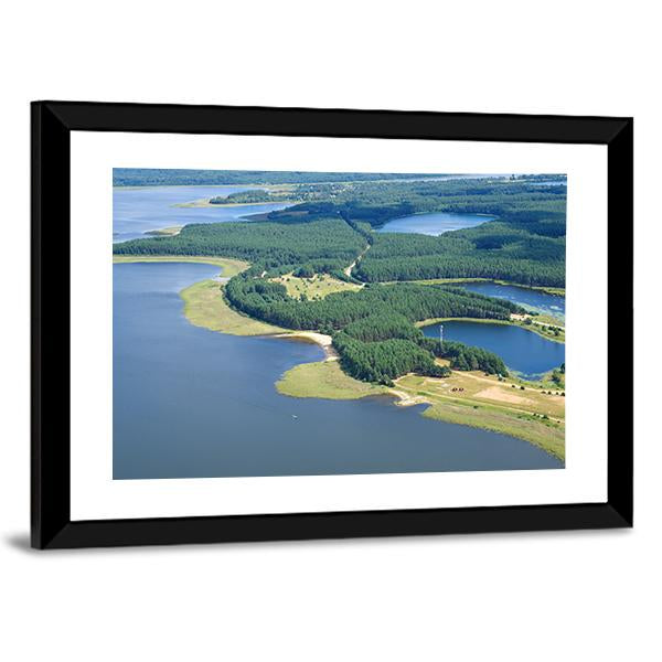 Lake Seliger & Islands Canvas Wall Art-3 Horizontal-Gallery Wrap-25" x 16"-Tiaracle