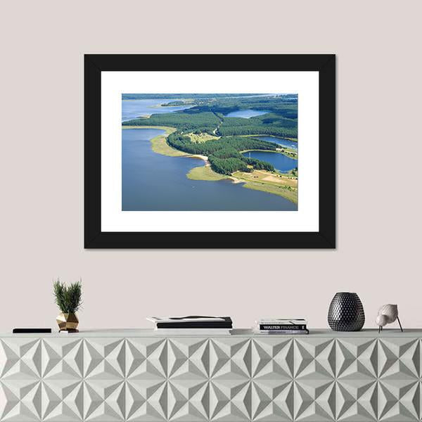 Lake Seliger &amp; Islands Canvas Wall Art-5 Horizontal-Gallery Wrap-22" x 12"-Tiaracle