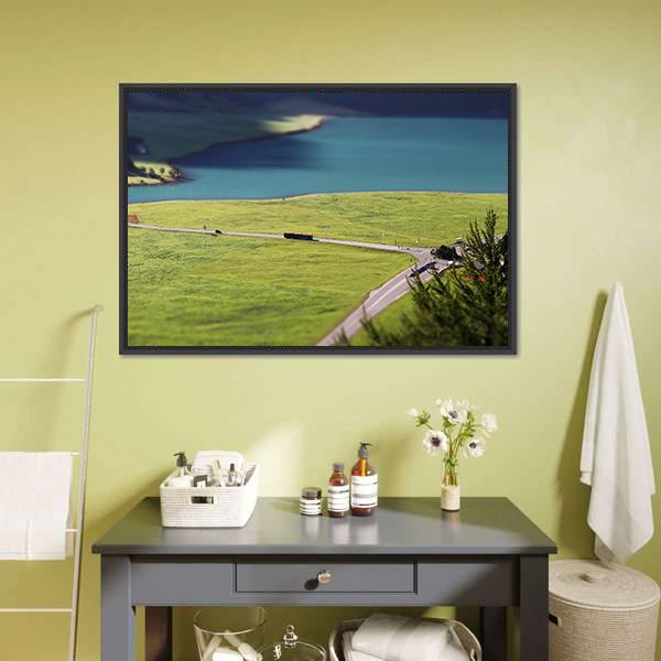 Lake Silvaplana Switzerland Panoramic Canvas Wall Art-1 Piece-36" x 12"-Tiaracle