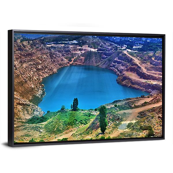 Lake Surrounded By Mountain Canvas Wall Art-3 Horizontal-Gallery Wrap-25" x 16"-Tiaracle