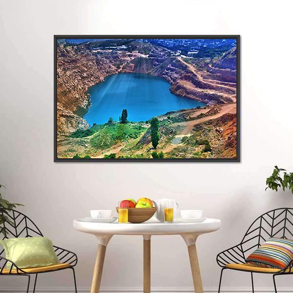 Lake Surrounded By Mountain Canvas Wall Art-3 Horizontal-Gallery Wrap-25" x 16"-Tiaracle